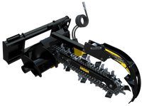 Thumbnail for The trencher has a long boom with a cutting chain at the end.