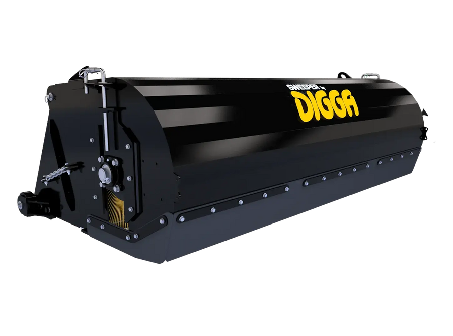 A 3D model of a Digga Skid Steer Pick Up Broom Attachment.