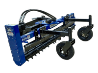 Thumbnail for A heavy-duty power rake - professional attached to a tractor, used for breaking up and leveling soil.