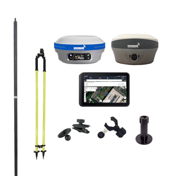 Benchmark Supply i83 & F8 Base and Rover Surveying Package for precision GPS grade control and site layout